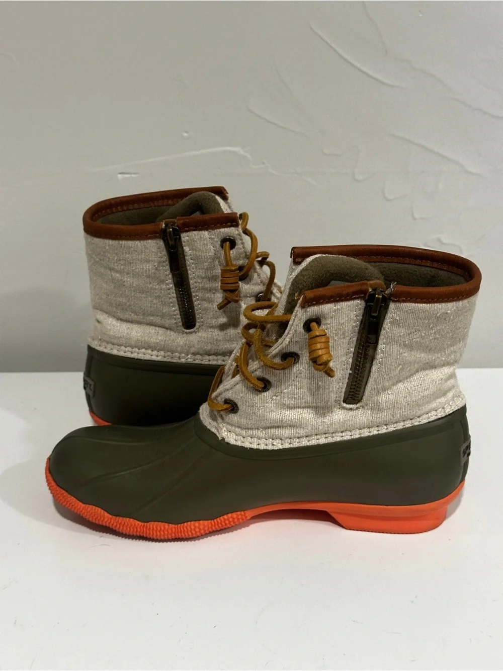 Sperry‎ Saltwater Duck Boots Canvas Utility Gorpcore Coastal Prep Sz 6.5